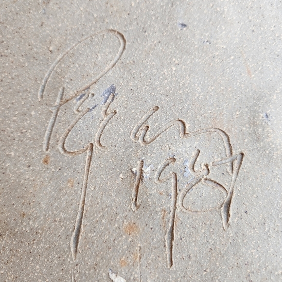 Vintage 1987 Danish Style Stoneware 7 Candle Holder Signed - Picture 3 of 9